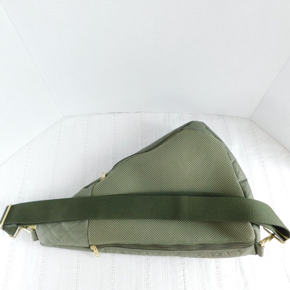 Canvelle Sling Army Green Purse Shoulder Bag Crossbody Waterproof Hiking MINT! - Picture 12 of 13